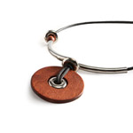 Unisex necklace - brown Ferro pendant