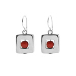 Red square earrings - Foxi