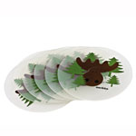 Drinks coasters with moose motif