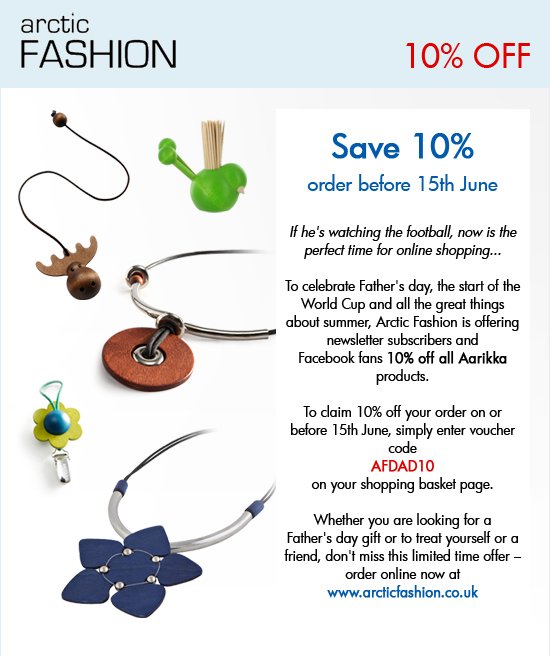 Save 10% on all Aarikka products before 15th June
