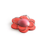 red flower brooch