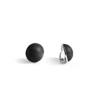 black clip-on button earrings 'Turku'