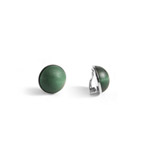 green clip-on button earrings 'Turku'