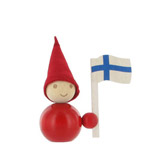 tonttu with Finnish flag Suomipoika