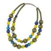 Mixed green wooden necklace 'Rentukka'