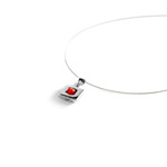 necklace with red wooden pendant