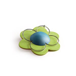 Flower brooch - green and blue