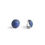 Blue clip-on button earrings 'Turku'